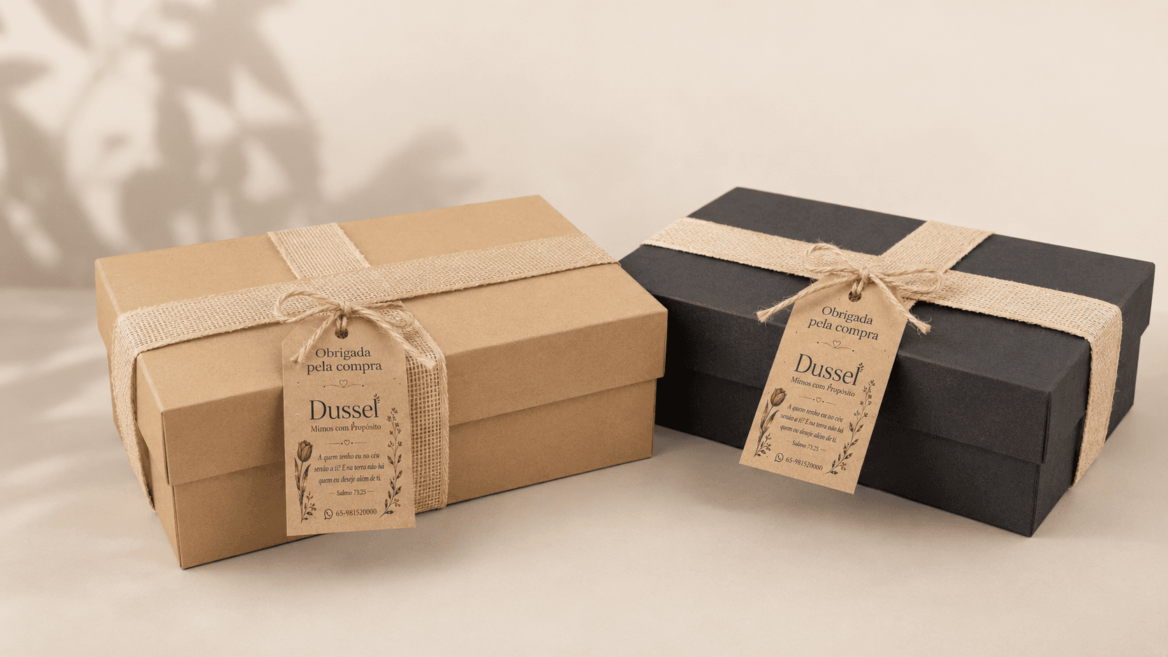 Caixa de papel kraft fechada